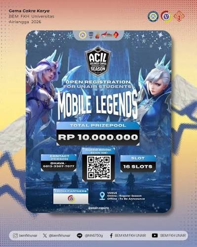 Adopsi Format MPL, ACIL 2026 Siap Jadi Ajang Pembuktian Roster Mobile Legends Terbaik Unair